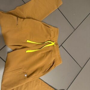 Figs Women's Straight Leg Pants - Brown with Yellow Accents